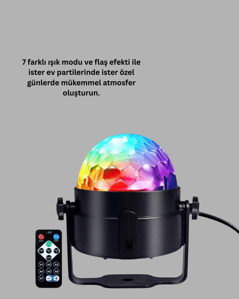 Müzik Sensörlü Renkli LED Parti Işığı - Lisinya
