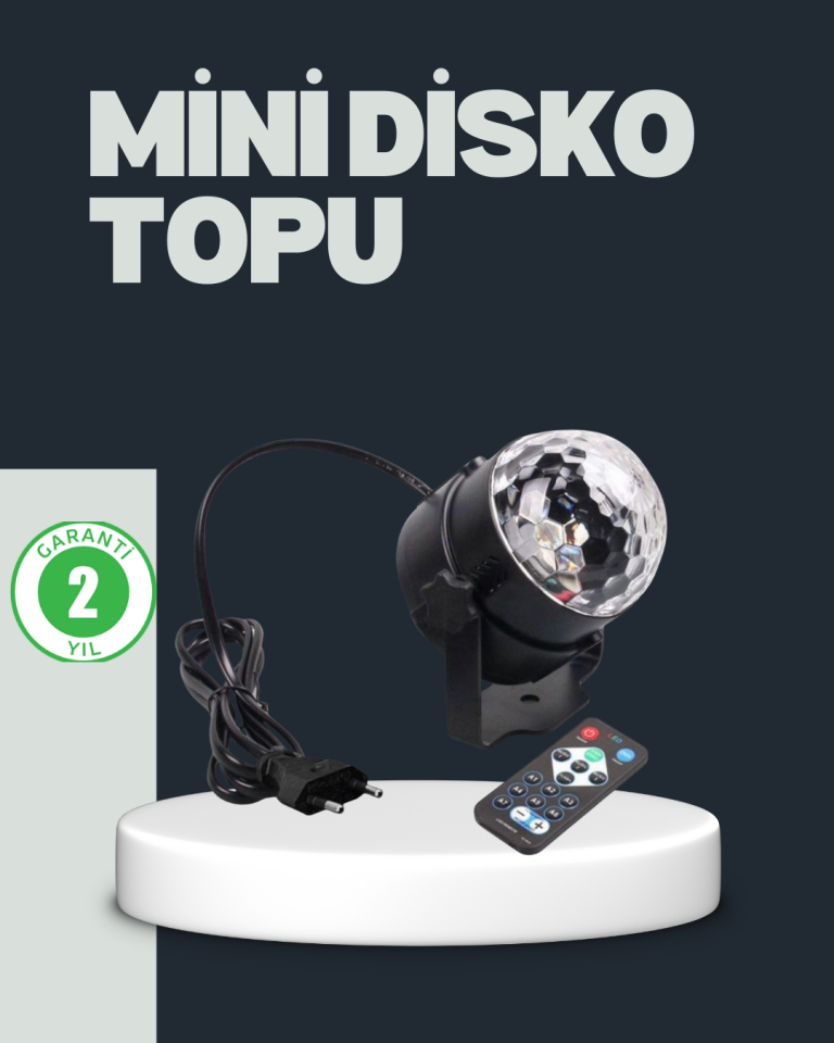 RGB LED Disko Küresi 7 Modlu Uzaktan Kumandalı - Lisinya