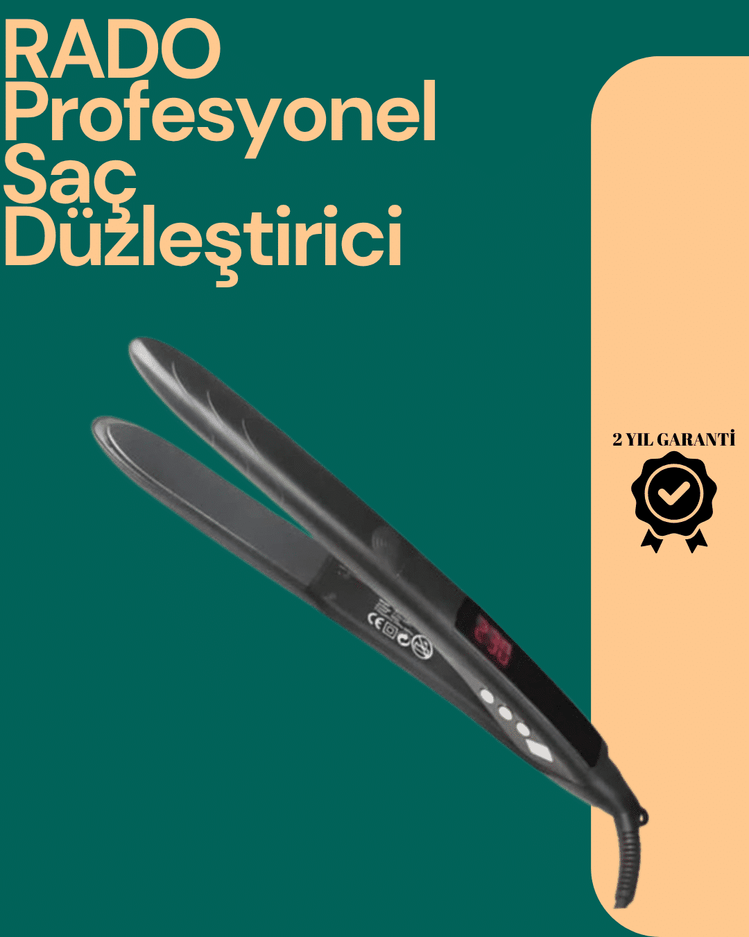 Isı Ayarlı Profesyonel Saç Düzleştirici – Titanyum Seramik Plaka - Lisinya