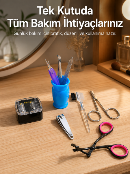 Ev Tipi Manikür Seti Cımbız Tırnak Makası Kaş Makası Bakım Kiti - Lisinya