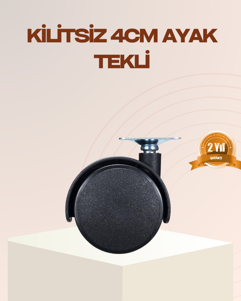 4 cm Kilitsiz Mobilya Ayağı Tekli Kolay Dönen Masa ve Sehpa Ayağı - Lisinya