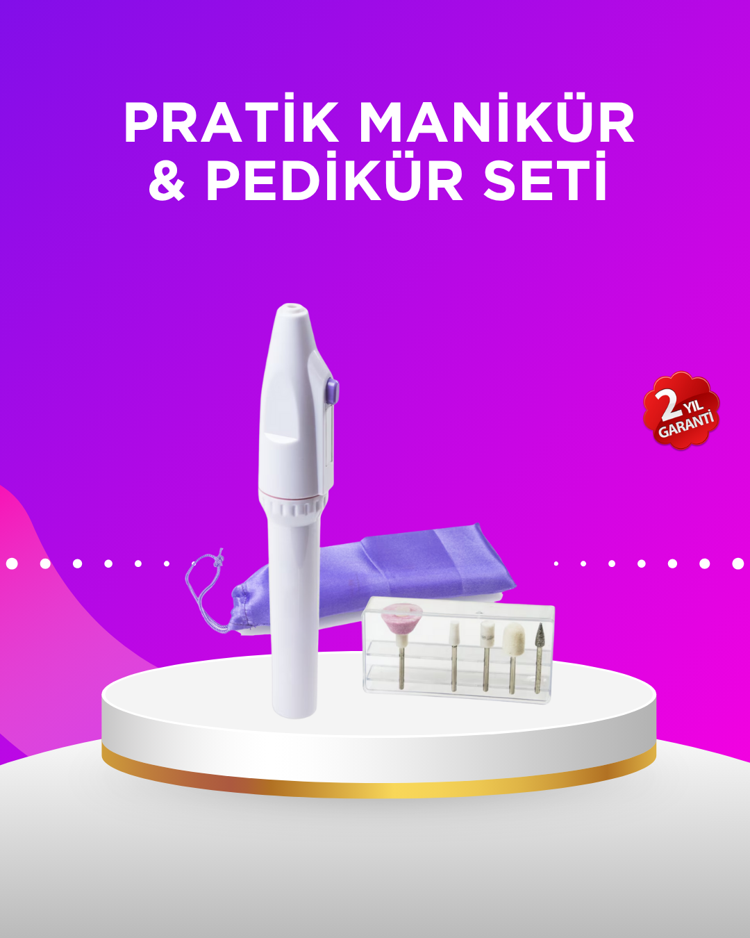 Elektrikli Manikür ve Pedikür Matkap Seti – Ayarlanabilir Hız, Ergonomik ve Sessiz - Lisinya