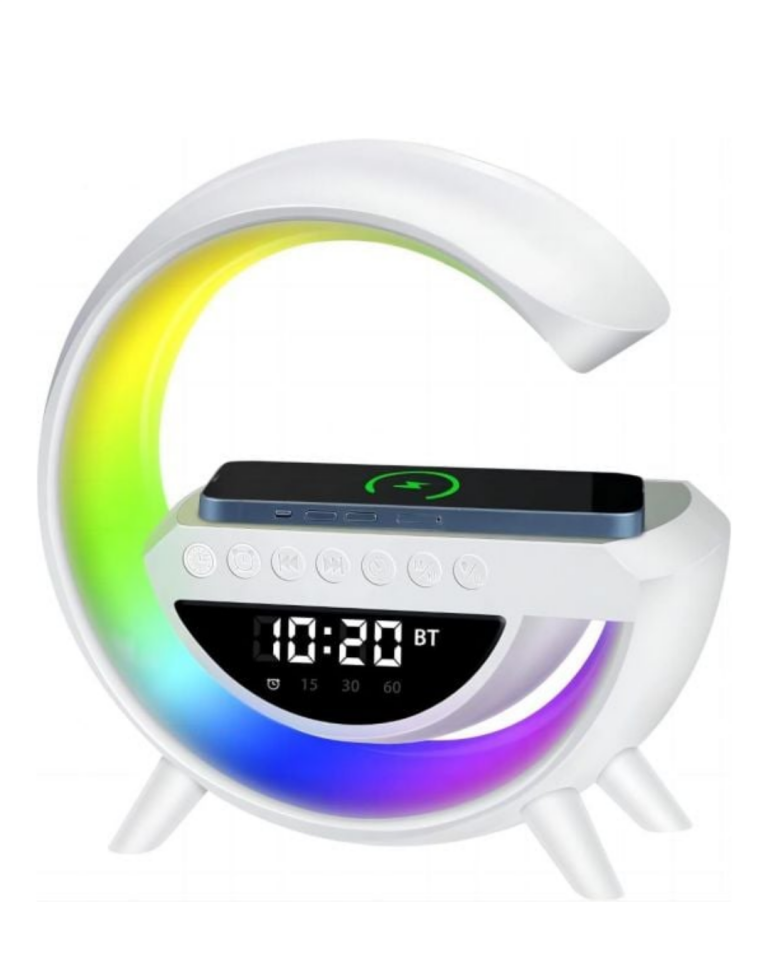 RGB Işıklı Kablosuz Şarjlı Bluetooth Hoparlör Saat ve Alarm Özellikli - Lisinya