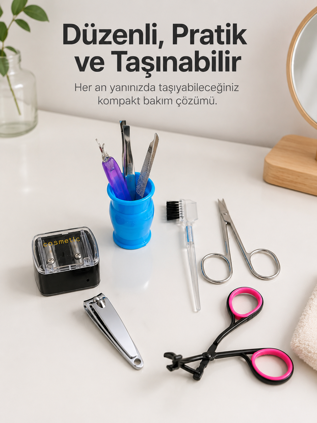 Paslanmaz Çelik Manikür Seti Tırnak Kaş ve Kişisel Bakım Aletleri - Lisinya