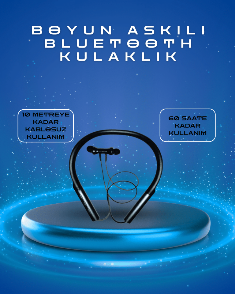 Polygold PG-100 Type-C Şarjlı Bluetooth Kulaklık – Boyun Askılı, Uzun Pil Ömürlü, Mikrofonlu - Lisinya