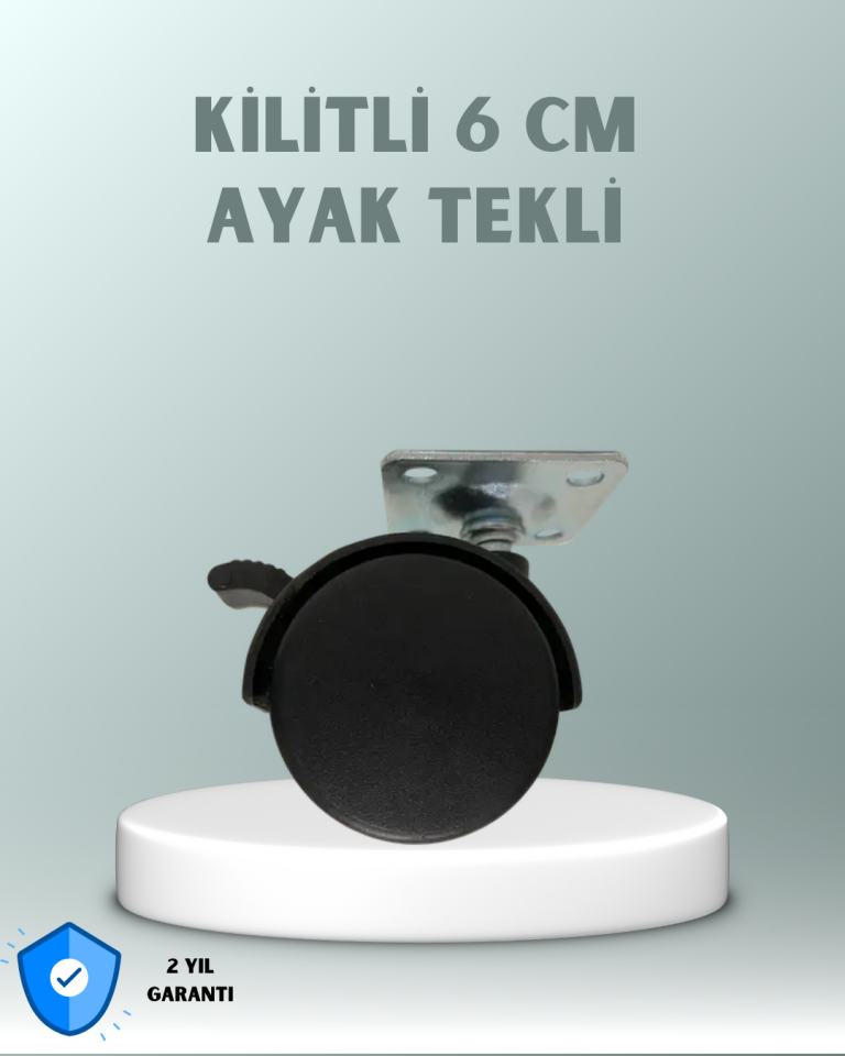 Zemin Korumalı 6 cm Kilitli Döner Ayak - Lisinya