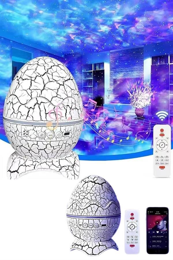 YamanHobi Dinozor Yumurtası Tasarımlı LED Işık Projektörü USB Kablolu