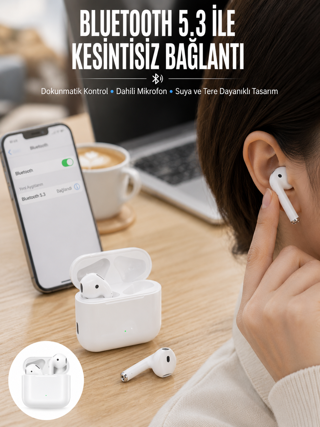 2.Nesil Yeni Model TWS Bluetooth Kulaklık Dokunmatik Kontrol Yüksek Ses Kaliteli Yeni Nesil - Lisinya