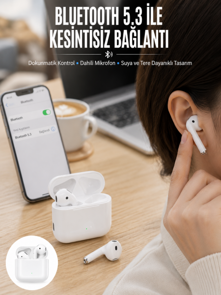 2.Nesil Yeni Model TWS Bluetooth Kulaklık Dokunmatik Kontrol Yüksek Ses Kaliteli Yeni Nesil - Lisinya