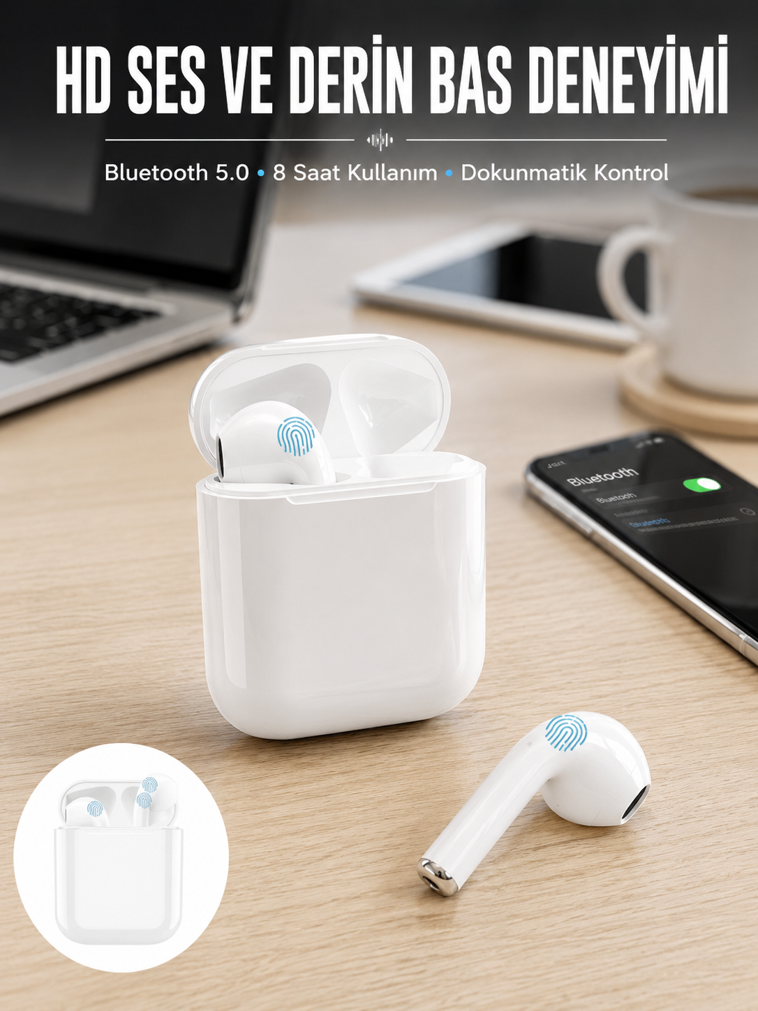 2.Nesil TWS Bluetooth Kulaklık Yüksek Ses Kaliteli Yeni Nesil - Lisinya