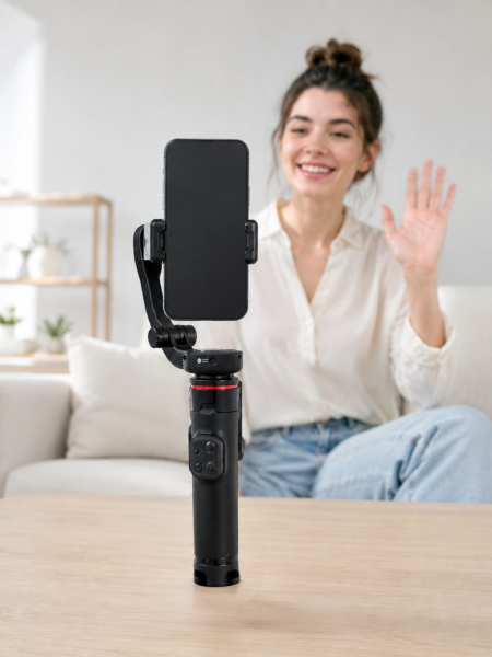 360° AI Akıllı Takipli Selfie Stick Gimbal Stabilizatör Bluetooth Kumandalı Uzayabilir Telefon Tripodu - Lisinya