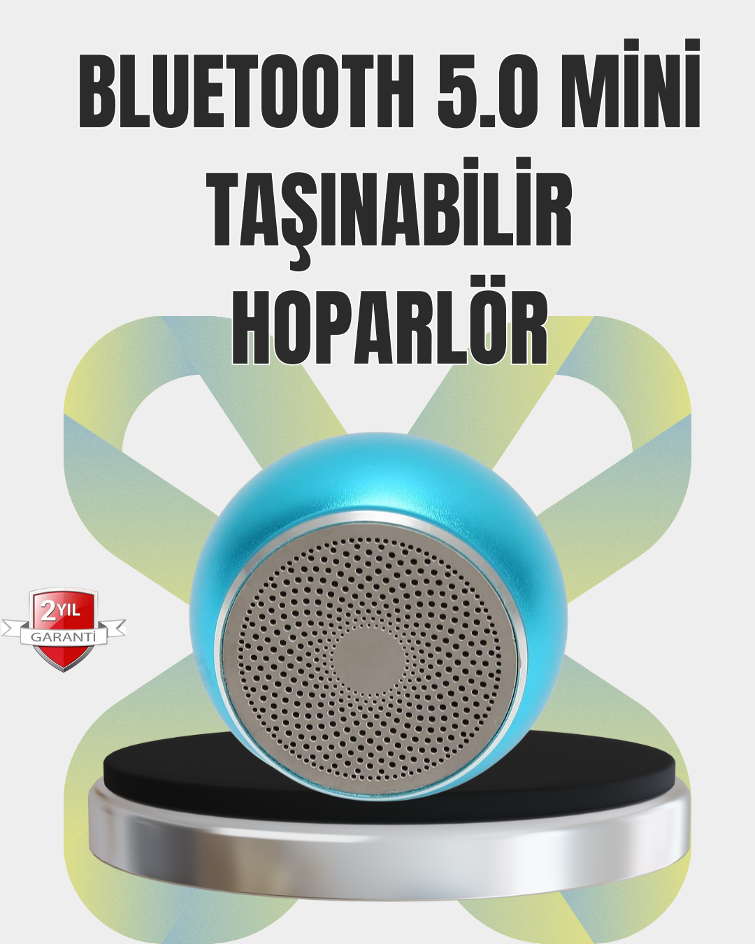 YamanHobi Mini Bluetooth Hoparlör 9 Metre Menzilli Mikrofonlu Mavi