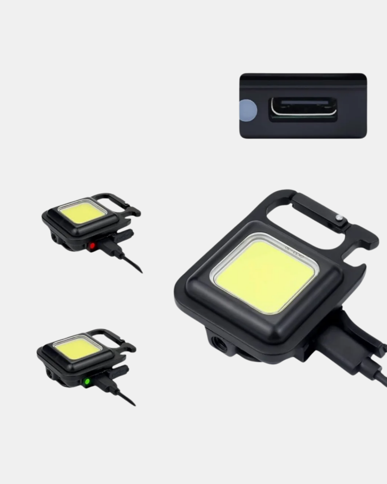 LED Mini Anahtarlık Fener – 1000 Lümen Güçlü Işık ve USB Type-C Şarjlı - Lisinya