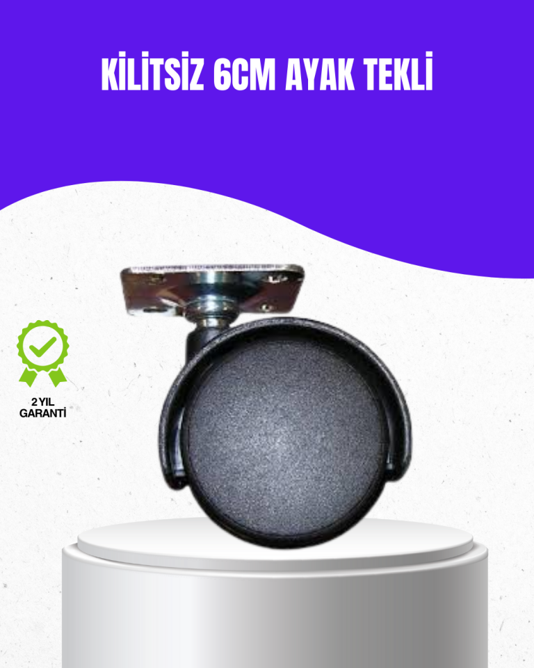 6 cm Kilitsiz Masa Ayağı Tekli Döner Tekerlek - Lisinya
