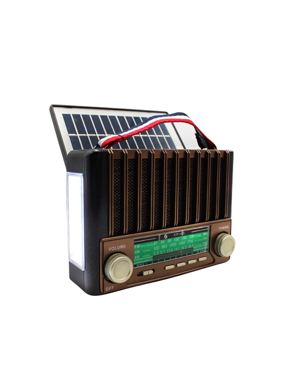 KTF-1428 Solar Panel Destekli Şarjlı Bluetooth Hoparlör – FM/AM/SW Radyo, AUX ve TF Kart Girişli - Lisinya
