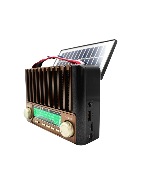 KTF-1428 Solar Panel Destekli Şarjlı Bluetooth Hoparlör – FM/AM/SW Radyo, AUX ve TF Kart Girişli - Lisinya