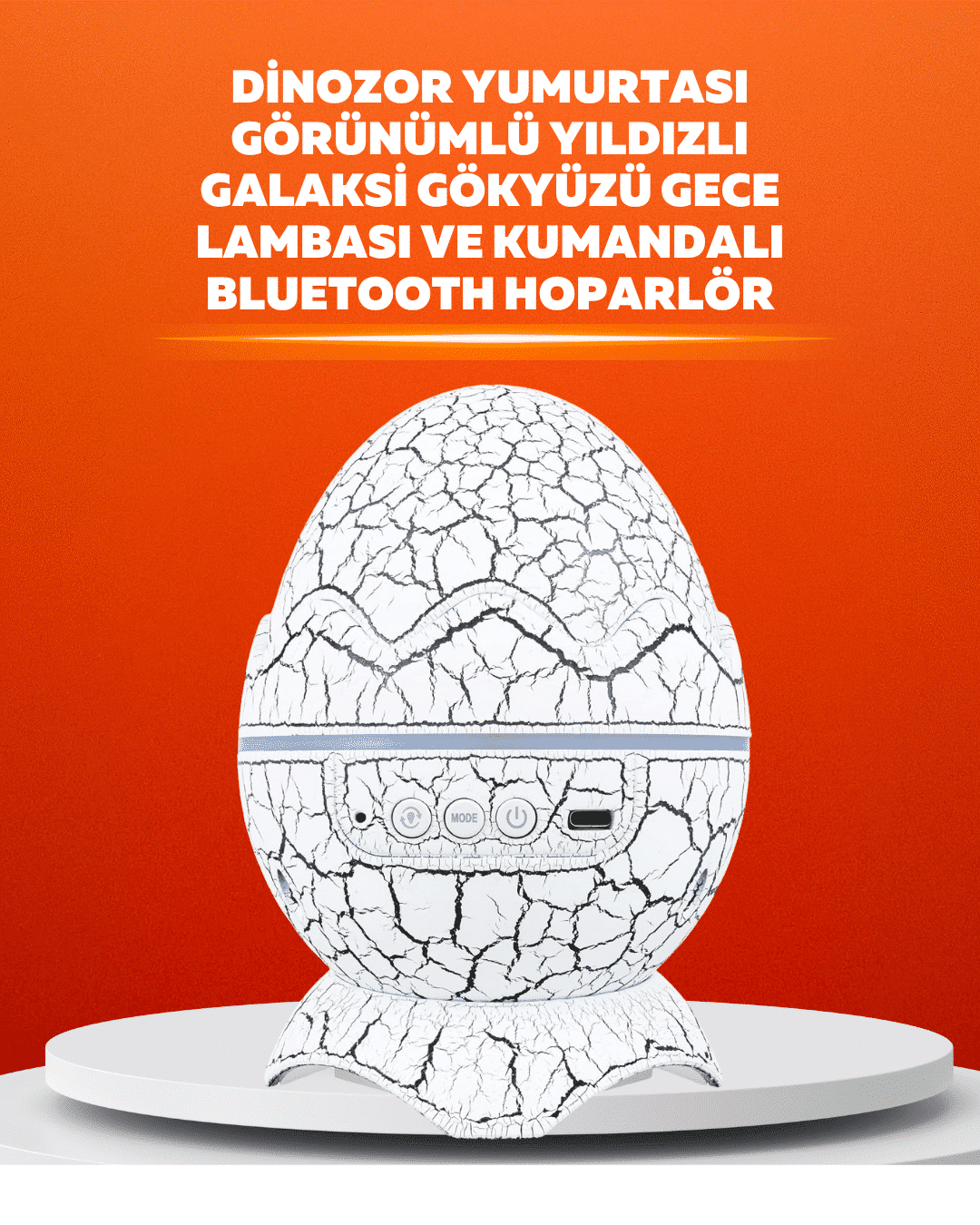 YamanHobi Bluetooth 5.0 Hoparlörlü Döner Projektör Gece Lambası