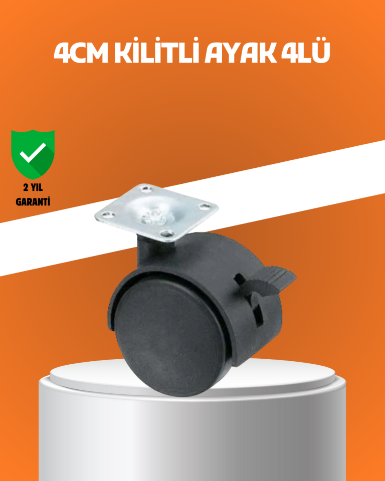 Kilitli Mini Tekerlek Ayak 4 cm 4’lü Set - Lisinya