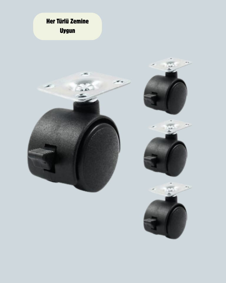 Kilitli Mini Tekerlek Ayak 4 cm 4’lü Set - Lisinya