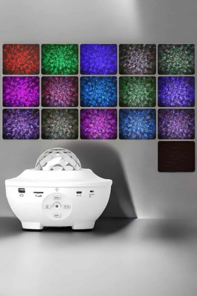 YamanHobi Yıldızlı Projektör LED Lazer Efektli Parti Lambası Siyah