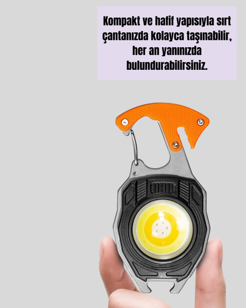 USB Şarjlı Mini LED Anahtarlık Fener - Lisinya