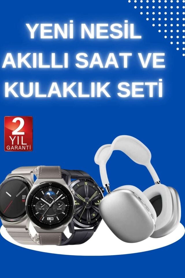 Yeni Nesil Sesli Görüşme Akıllı Saat ve Powerbank Çoklu Şarj Girişli Bluetooth Kulaklık Nabız Ölçer - Lisinya