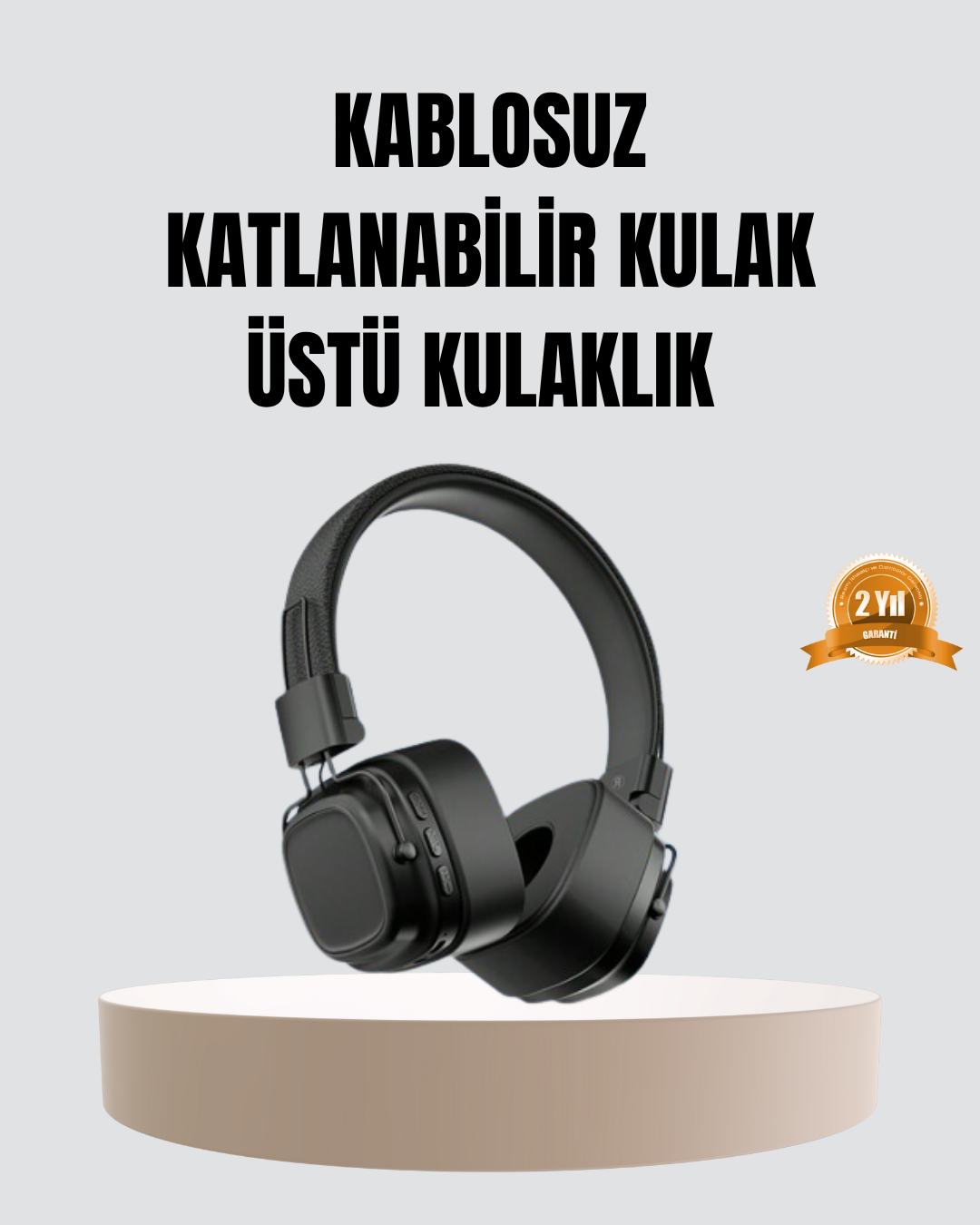 Bluetooth Kablosuz Kulak Üstü Kulaklık Katlanabilir Konforlu ve Şık Tasarımlı - Lisinya
