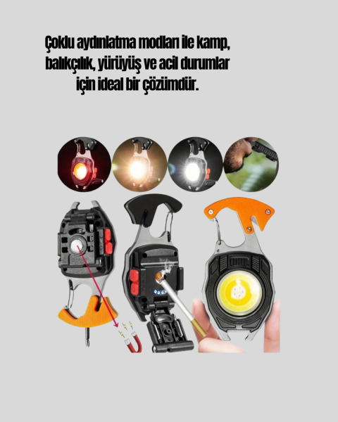 Taşınabilir Çok Amaçlı LED Işıklı Anahtarlık - Lisinya