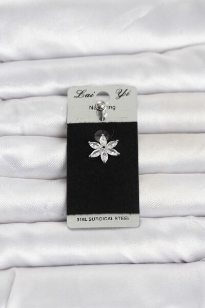 316L Cerrahi Çelik Lotus Model Göbek Piercing - Lisinya