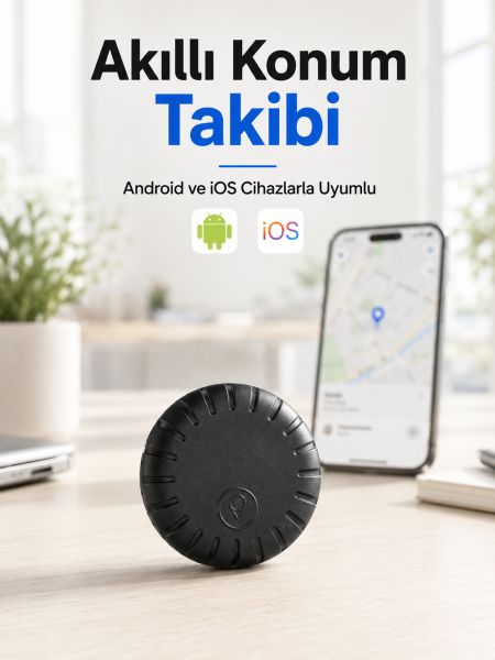 Akıllı GPS Takip Cihazı Android ve iOS Uyumlu 2 Yıl Pil Ömürlü Mini Konum Bulucu - Lisinya