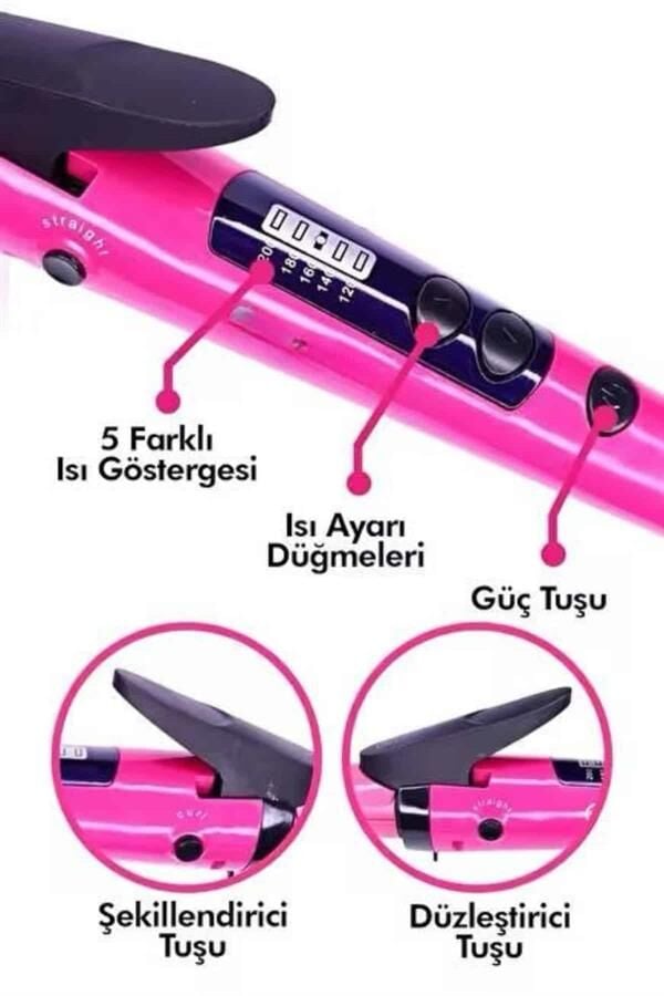 Saç Düzleştirici Şekillendirici Saç Maşası İkili Şekillendirici Isı Ayarlı - Lisinya