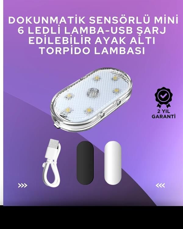 USB Şarjlı, 3 Saat Kesintisiz Çalışan Araba Atmosfer Işıkları
