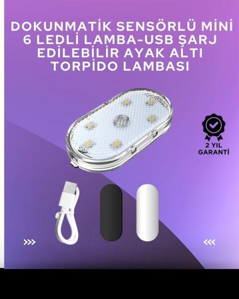 USB Şarjlı, 3 Saat Kesintisiz Çalışan Araba Atmosfer Işıkları