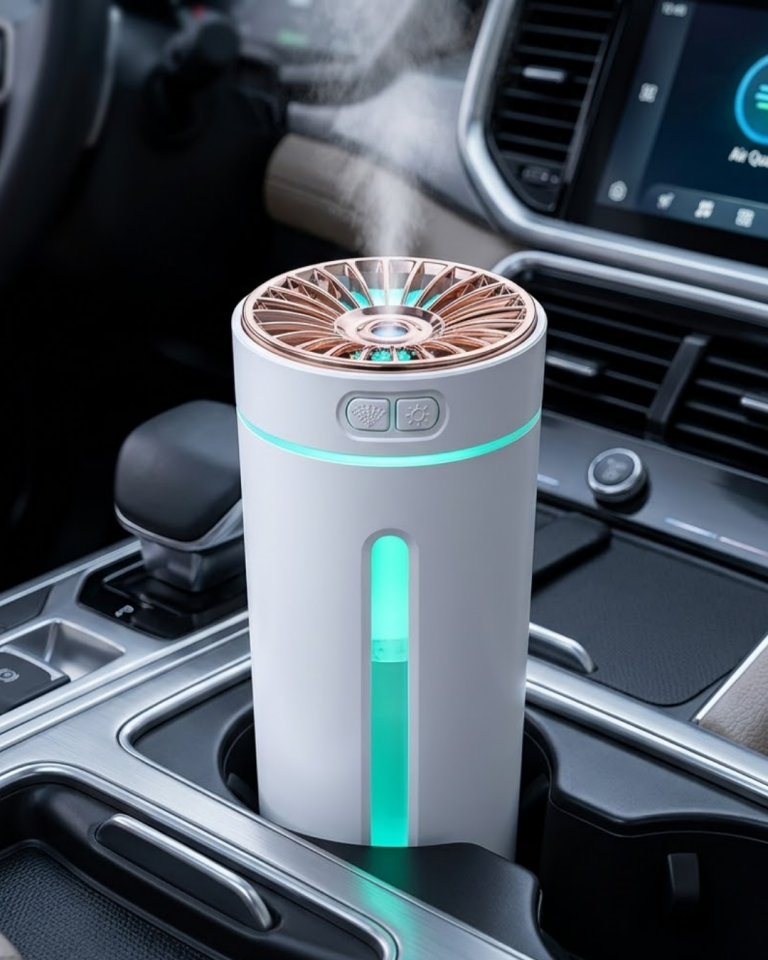 Araç İçi Hava Nemlendirici 5 Esans Hediyeli LED Işıklı USB Buhar Makinesi - Lisinya