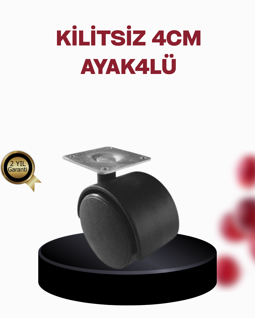 4 cm Döner Ayak Kilitsiz 4 Adet Mobilya ve Sehpa Ayağı - Lisinya