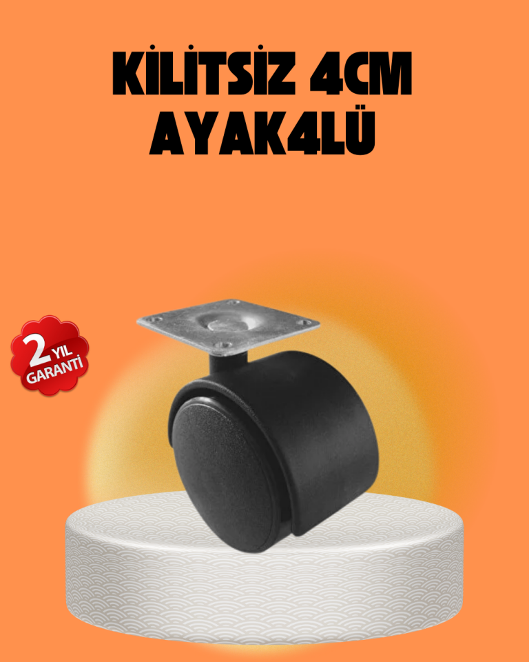 Kilitsiz 4 cm Tekerlek Ayak 4’lü Set Sessiz ve Dayanıklı - Lisinya
