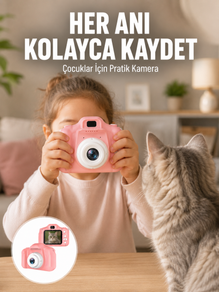 HD Video Kayıt Özellikli Mini Dijital Kamera Fotoğraf Çekimli USB Şarjlı Yeni Nesil - Lisinya