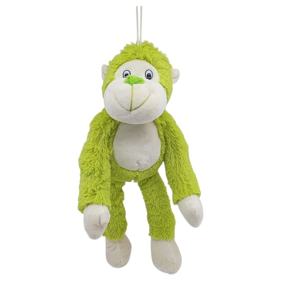 Peluş Maymun 40 cm - Yumuşak Peluş - G5501 - Yeşil (Lisinya)