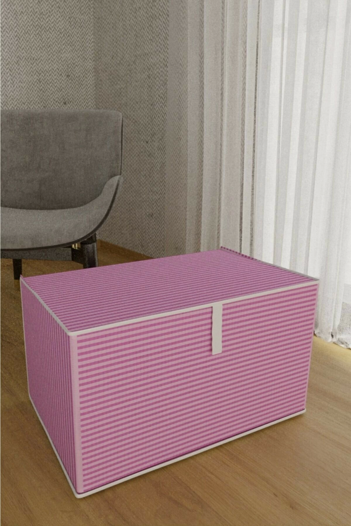 Çok Amaçlı Düzenleyici Kutu Organizer Cırt Cırtlı Hurç Mega Boy 30cm X 40cm X 60cm (3 Adet) 6272 ( Lisinya )