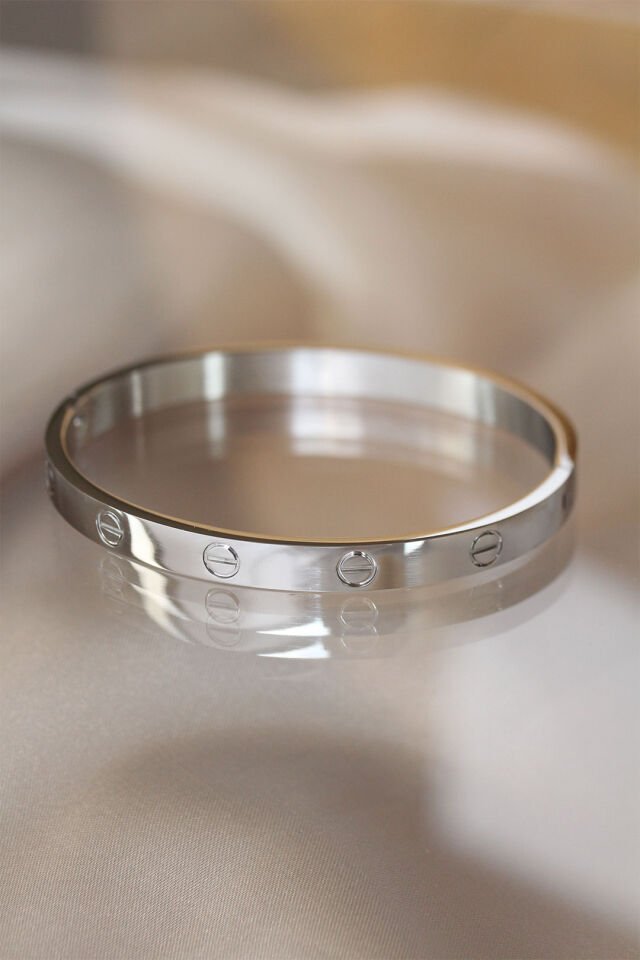 316L Çelik Silver Renk Bilezik - Lisinya