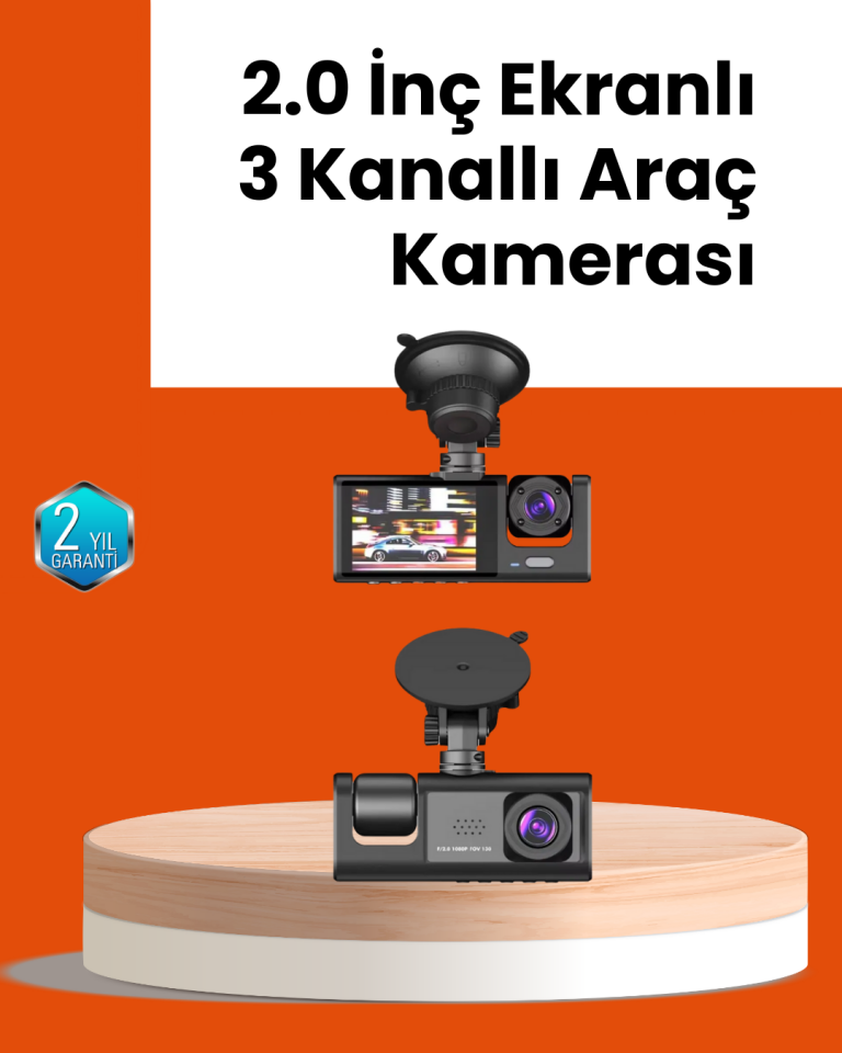 Full HD Araç Kamerası  Çift Yönlü Kayıt ve Darbe Sensörü - Lisinya