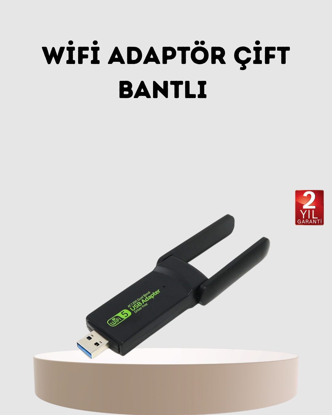 Ultratekno Dual Band WiFi Adaptör – 1200 Mbps, USB 3.0, Çift Antenli, Geniş Kapsama Alanı ve Yüksek Hız - Lisinya