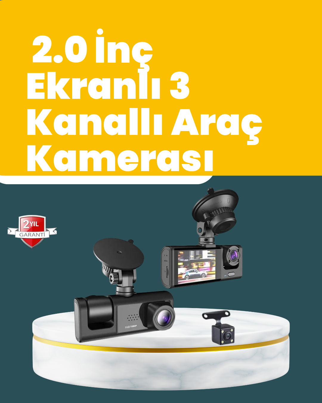 Full HD Çift Yönlü Araç Kamerası  Hareket Algılama  Döngüsel Kayıt - Lisinya