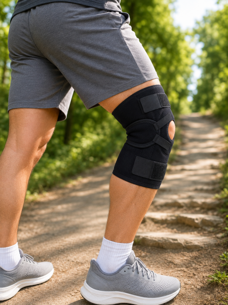 Açık Patella Ligamentli Dizlik Yan Destekli Esnek Ayarlanabilir Diz Desteği - Lisinya