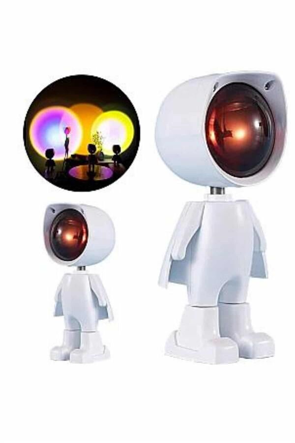YamanHobi Astronot Gün Batımı Projektör Lambası USB Şarjlı 5W