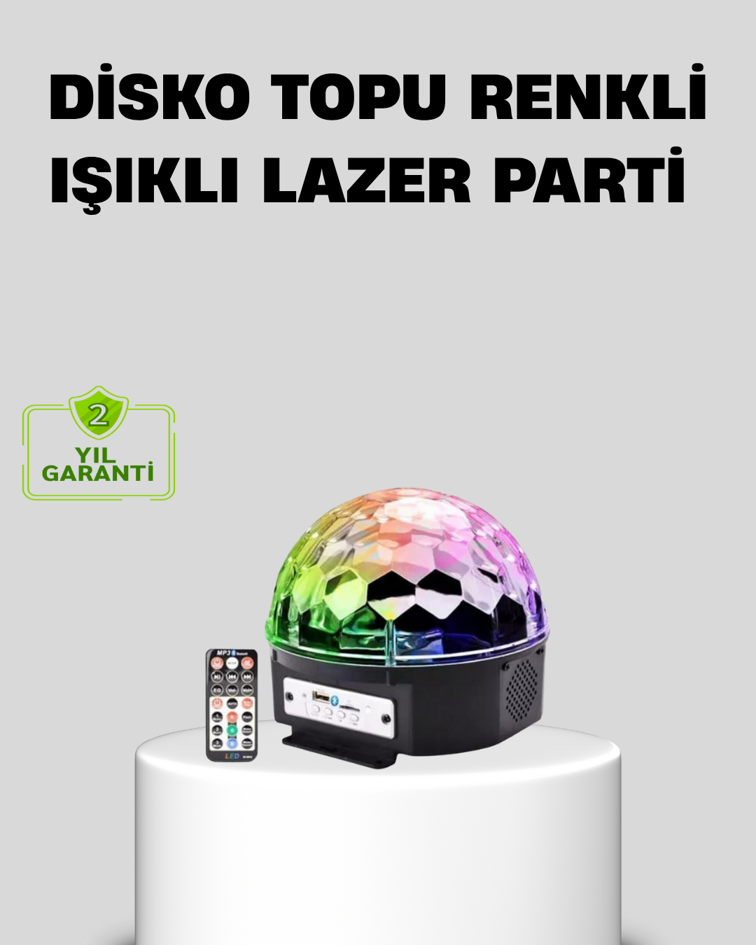 Ritim Hassasiyetli Bluetooth Hoparlörlü Disko Işığı Döner LED Efektli - Lisinya