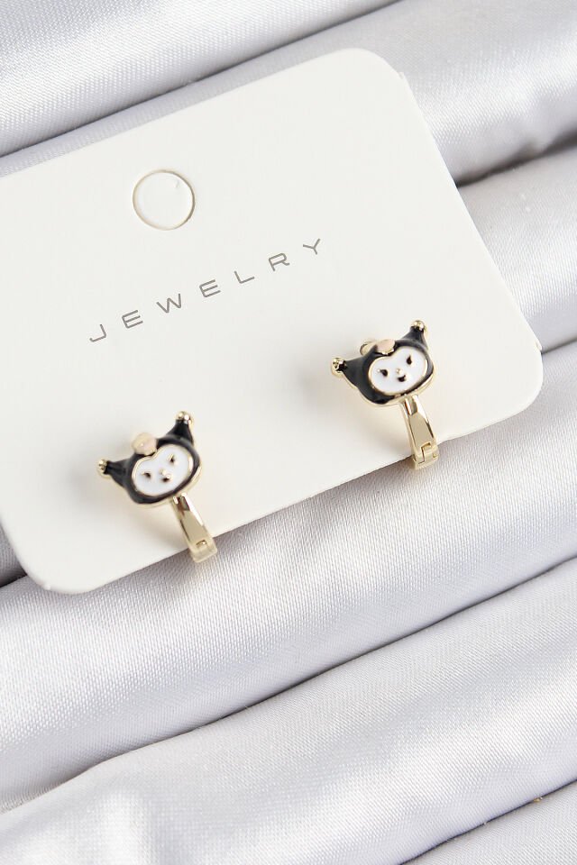 Pirinç Kuromi Model Gold Renk Çocuk Küpe - Lisinya