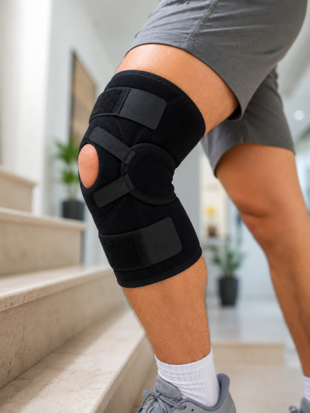Ligament Destekli Dizlik Ayarlanabilir Cırtlı Açık Patella Diz Destekliği - Lisinya