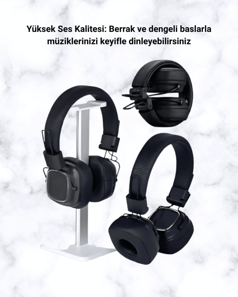 Kablosuz RGB Işıklı Katlanabilir Bluetooth Kulak Üstü Kulaklık - Lisinya