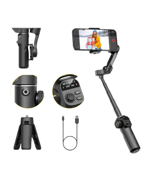 Profesyonel Telefon Video Sabitleyici Gimbal Stabilizer Vlog Aparatı